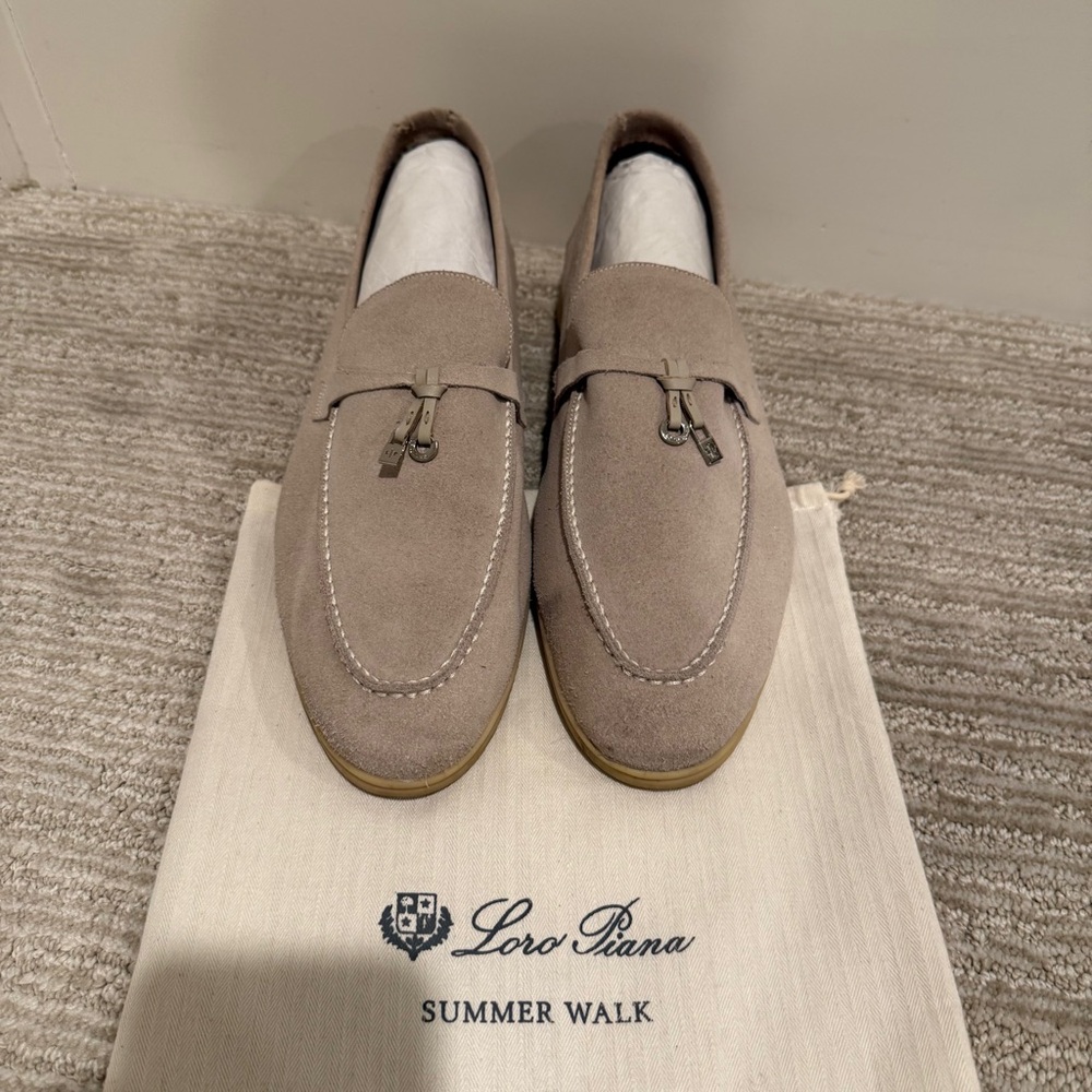 Loro Piana Beige Suede Loafers